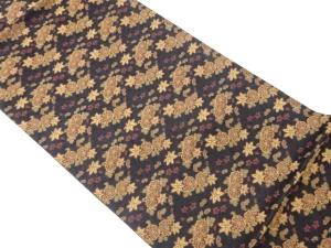 草花模様織出し洒落袋帯